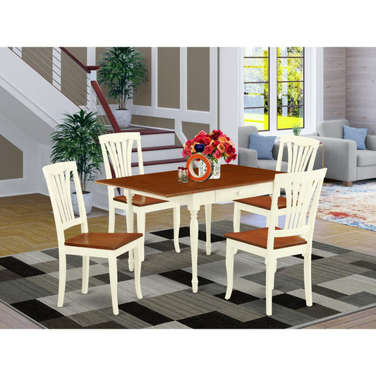Dining Room Set Buttermilk & Cherry MZAV5 - WHI - W By East West Furniture | Dining Sets | Modishstore