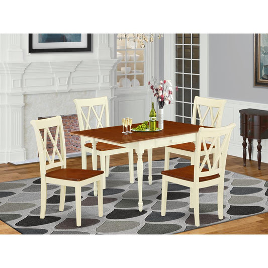 Dining Room Set Buttermilk & Cherry MZCL5 - WHI - W By East West Furniture | Dining Sets | Modishstore