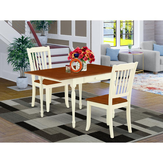 Dining Room Set Buttermilk & Cherry MZDA3 - WHI - W By East West Furniture | Dining Sets | Modishstore