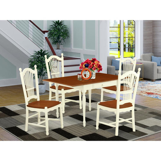 Dining Room Set Buttermilk & Cherry MZDO5 - WHI - W By East West Furniture | Dining Sets | Modishstore