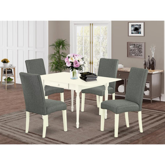 Dining Room Set Linen White MZDR5 - LWH - 07 By East West Furniture | Dining Sets | Modishstore
