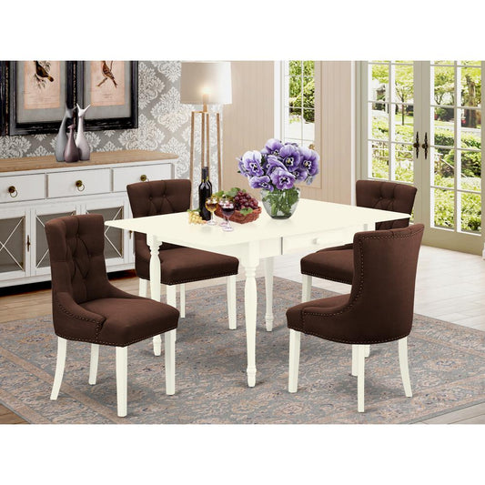 Dining Room Set Linen White MZFR5 - LWH - 19 By East West Furniture | Dining Sets | Modishstore