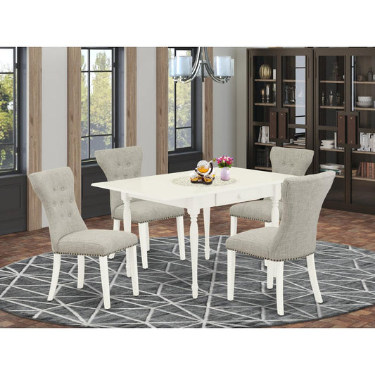 Dining Room Set Linen White MZGA5 - LWH - 35 By East West Furniture | Dining Sets | Modishstore