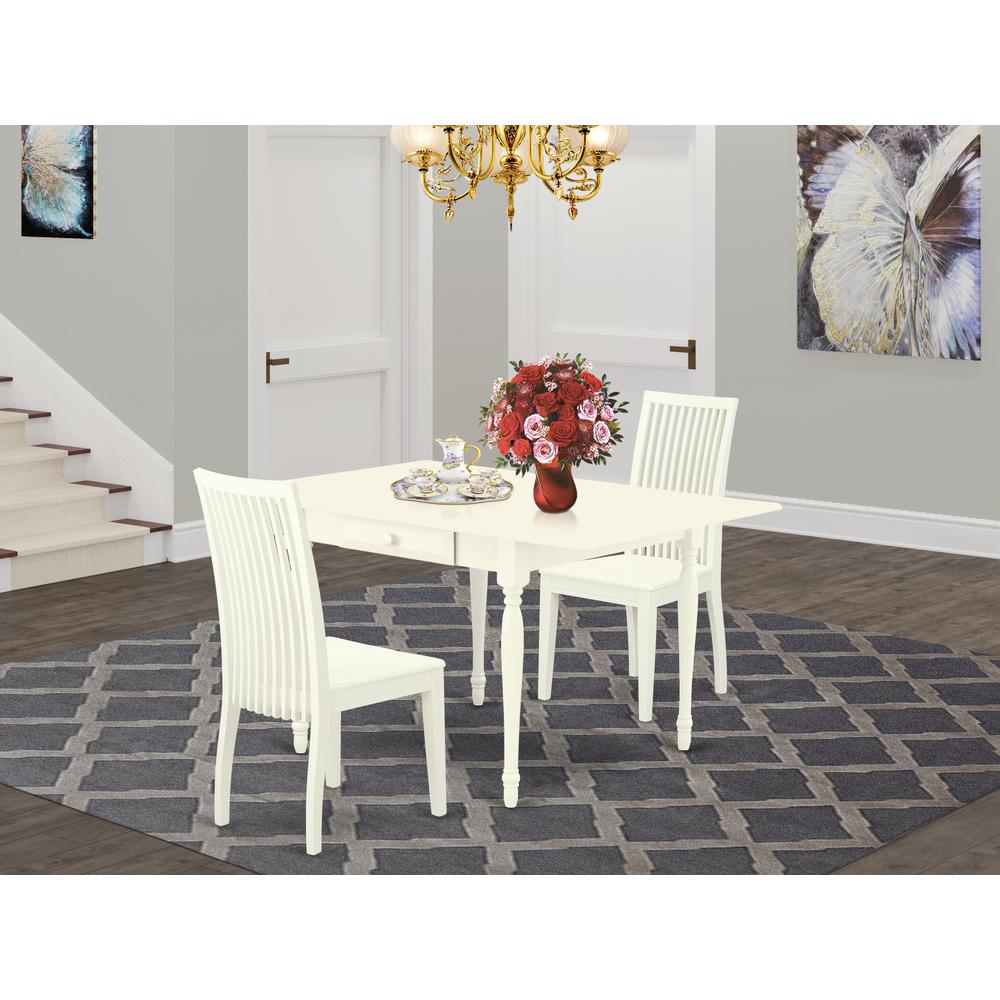 Dining Room Set Linen White MZIP3 - LWH - W By East West Furniture | Dining Sets | Modishstore
