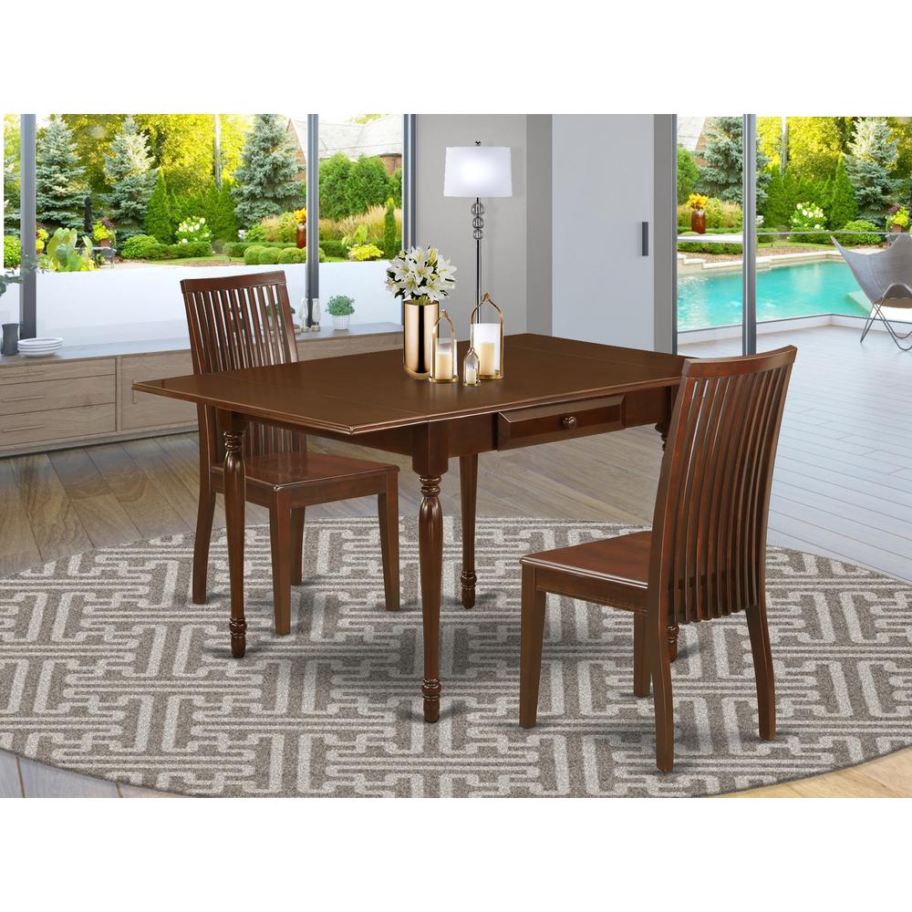 Dining Room Set Mahogany MZIP3-MAH-W By East West Furniture | Dining Sets | Modishstore