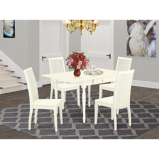 Dining Room Set Linen White MZIP5 - LWH - W By East West Furniture | Dining Sets | Modishstore