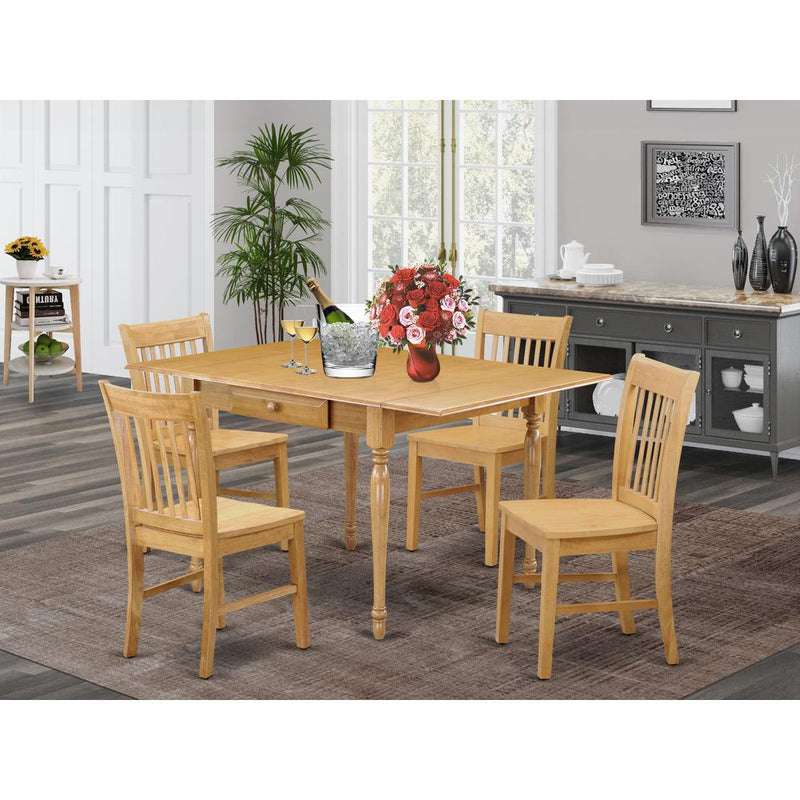 Dining Room Set Oak MZNO5-OAK-W By East West Furniture | Dining Sets | Modishstore