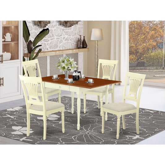 Dining Room Set Buttermilk & Cherry MZPL5 - WHI - C By East West Furniture | Dining Sets | Modishstore