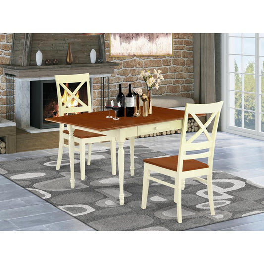 Dining Room Set Buttermilk & Cherry MZQU3 - WHI - W By East West Furniture | Dining Sets | Modishstore