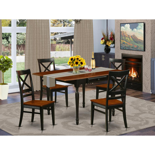 Dining Room Set Black & Cherry MZQU5 - BCH - W By East West Furniture | Dining Sets | Modishstore