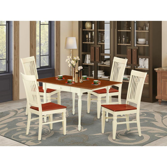 Dining Room Set Buttermilk & Cherry MZWE5 - WHI - W By East West Furniture | Dining Sets | Modishstore