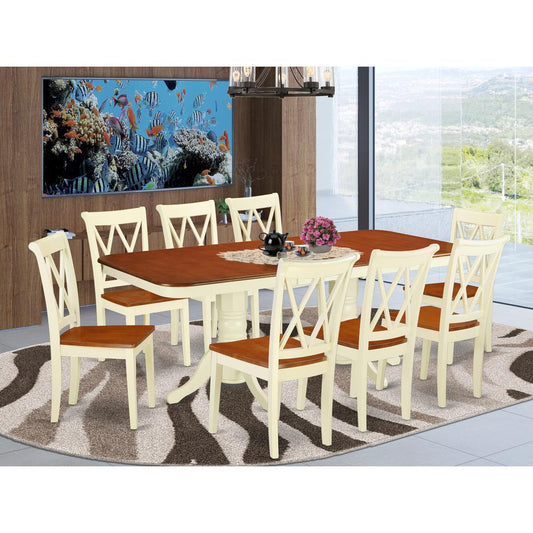 Dining Room Set Buttermilk & Cherry NACL9-BMK-W By East West Furniture | Dining Sets | Modishstore