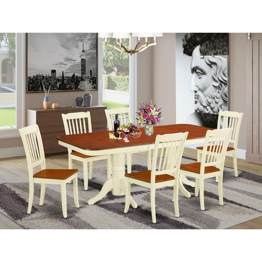 Dining Room Set Buttermilk & Cherry NADA7-BMK-W By East West Furniture | Dining Sets | Modishstore