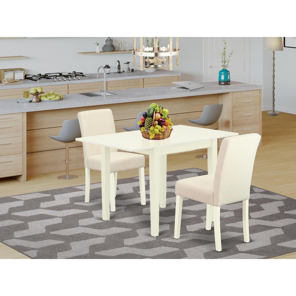Dining Room Set Linen White NDAB3-LWH-02 By East West Furniture | Dining Sets | Modishstore