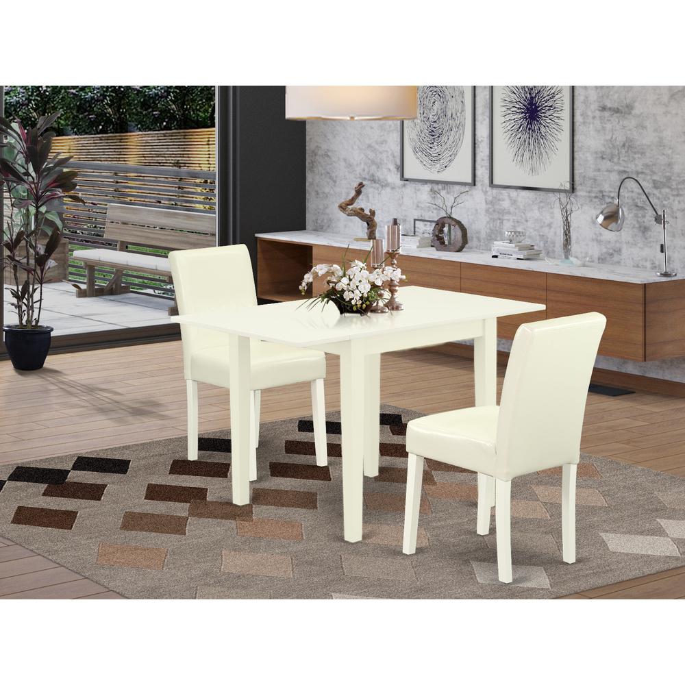 Dining Room Set Linen White NDAB3-LWH-64 By East West Furniture | Dining Sets | Modishstore