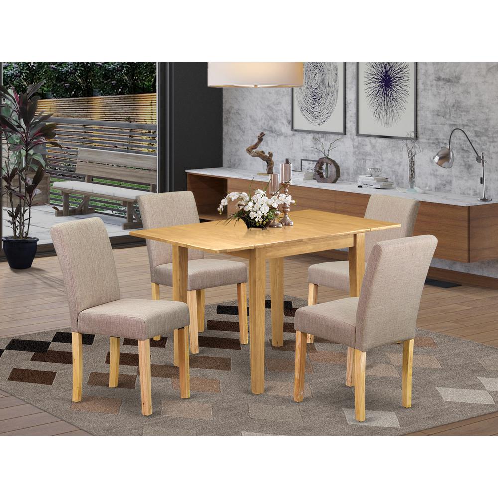 Dining Room Set Oak NDAB5-OAK-04 By East West Furniture | Dining Sets | Modishstore
