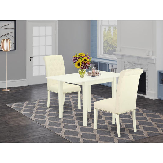 Dining Room Set Linen White NDBR3 - LWH - 02 By East West Furniture | Dining Sets | Modishstore