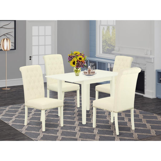 Dining Room Set Linen White NDBR5 - LWH - 02 By East West Furniture | Dining Sets | Modishstore