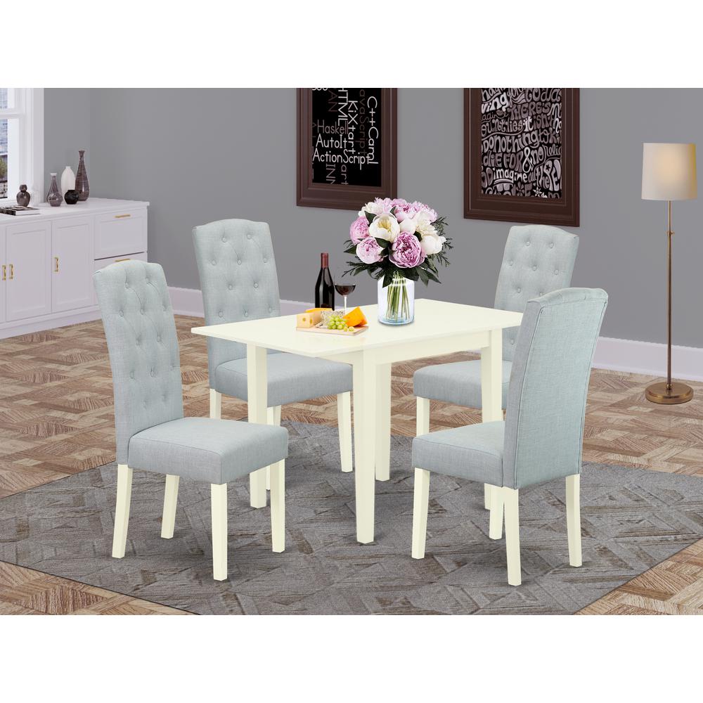 Dining Room Set Linen White NDCE5-LWH-15 By East West Furniture | Dining Sets | Modishstore