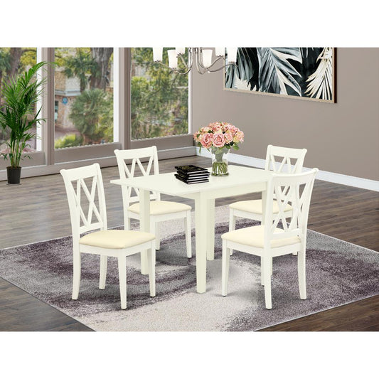 Dining Room Set Linen White NDCL5 - LWH - C By East West Furniture | Dining Sets | Modishstore