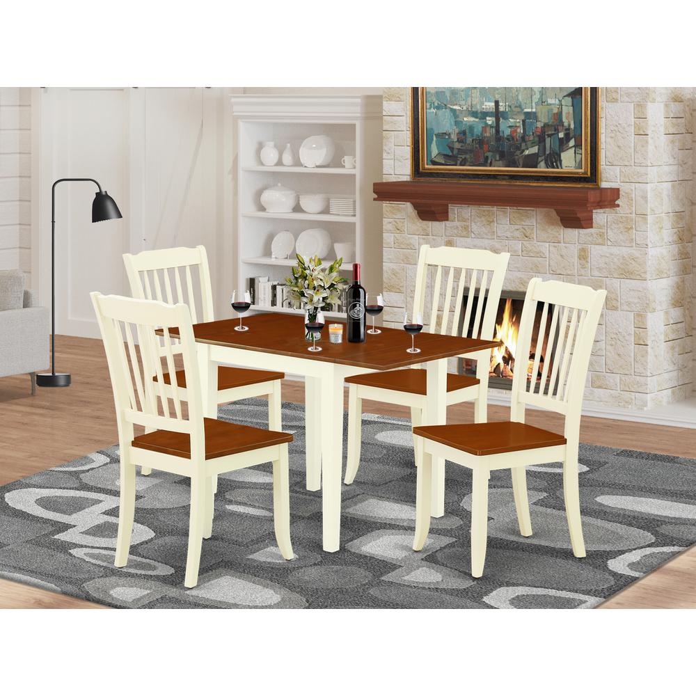 Dining Room Set Buttermilk & Cherry NDDA5 - WHI - W By East West Furniture | Dining Sets | Modishstore