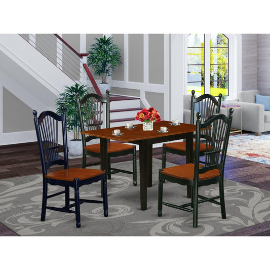 Dining Room Set Black & Cherry NDDO5 - BCH - W By East West Furniture | Dining Sets | Modishstore