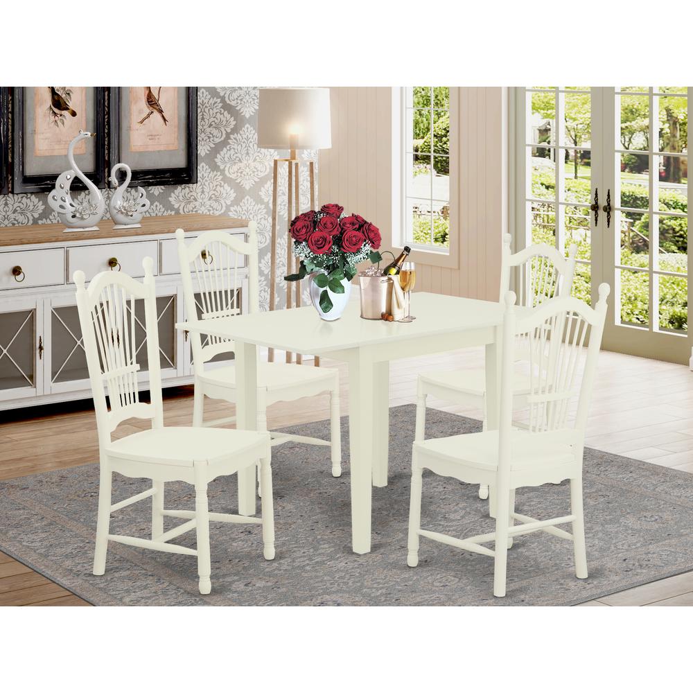 Dining Room Set Linen White NDDO5 - LWH - W By East West Furniture | Dining Sets | Modishstore