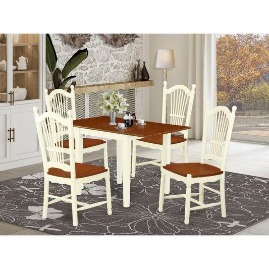 Dining Room Set Buttermilk & Cherry NDDO5 - WHI - W By East West Furniture | Dining Sets | Modishstore