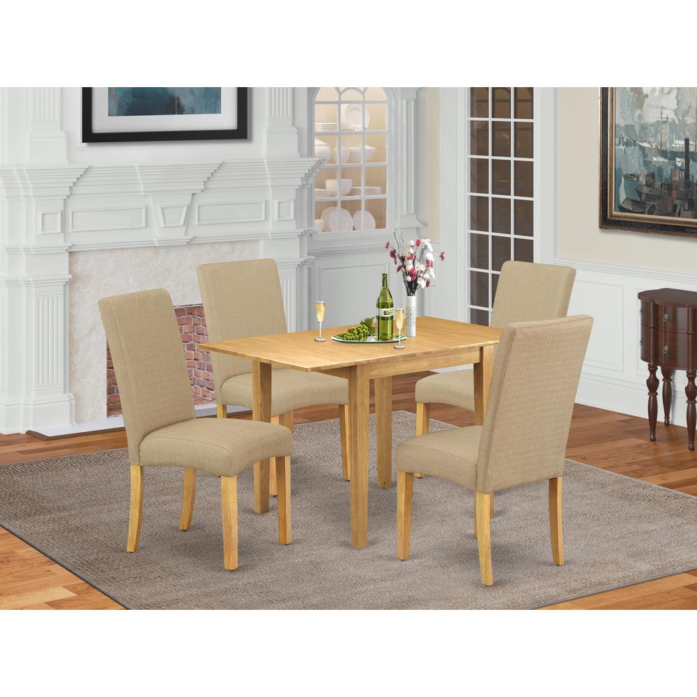 Dining Room Set Oak NDDR5-OAK-16 By East West Furniture | Dining Sets | Modishstore