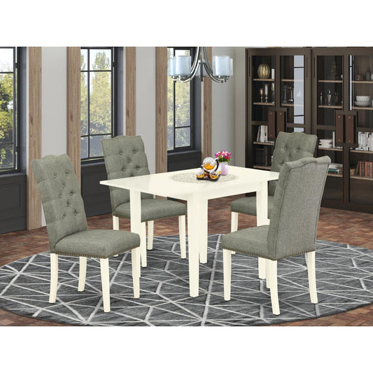 Dining Room Set Linen White NDEL5 - LWH - 07 By East West Furniture | Dining Sets | Modishstore