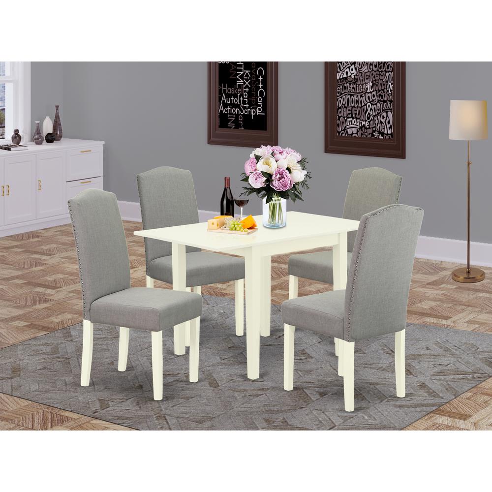 Dining Room Set Linen White NDEN5-LWH-06 By East West Furniture | Dining Sets | Modishstore