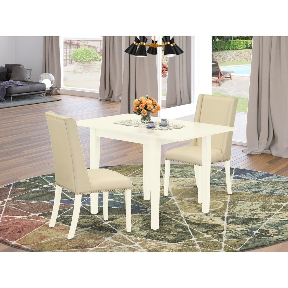 Dining Room Set Linen White NDFL3 - LWH - 01 By East West Furniture | Dining Sets | Modishstore