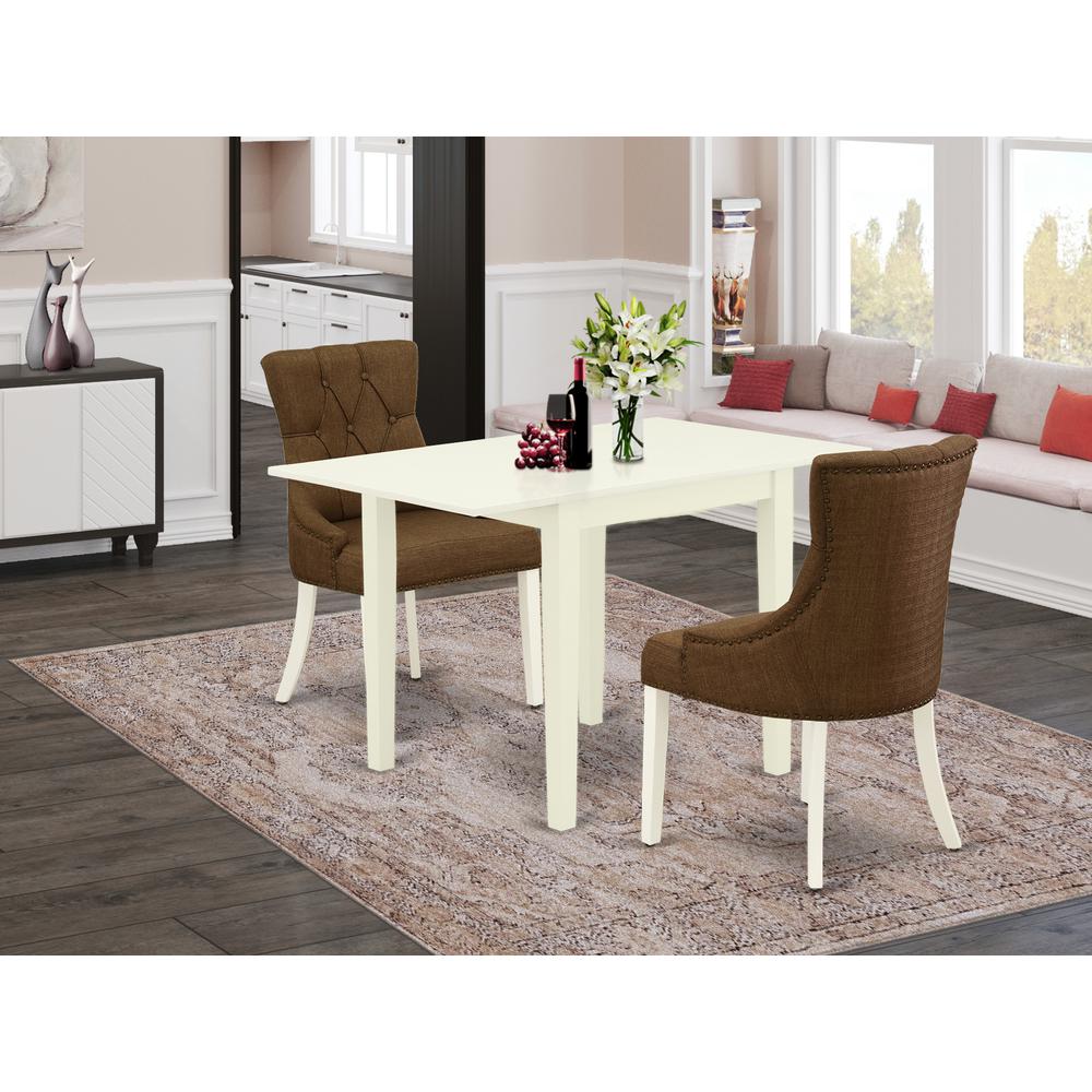 Dining Room Set Linen White NDFR3-LWH-18 By East West Furniture | Dining Sets | Modishstore
