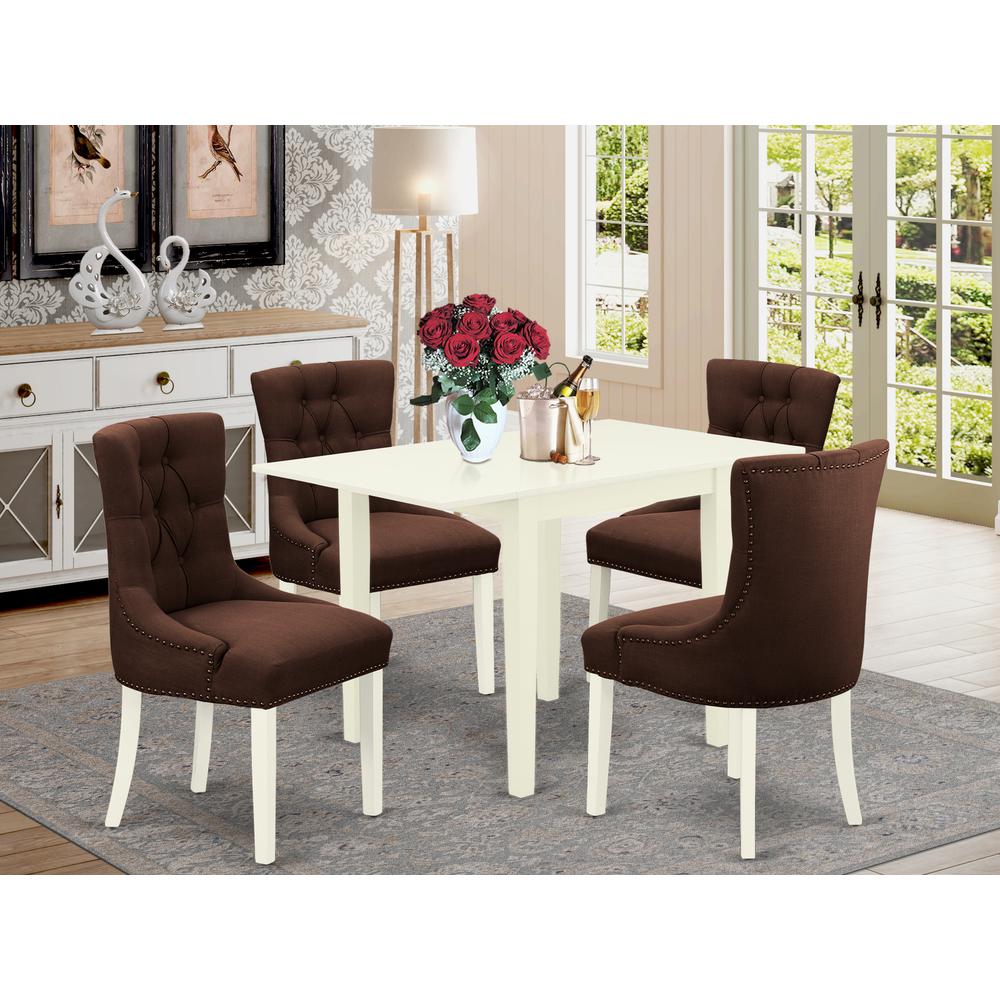 Dining Room Set Linen White NDFR5-LWH-19 By East West Furniture | Dining Sets | Modishstore