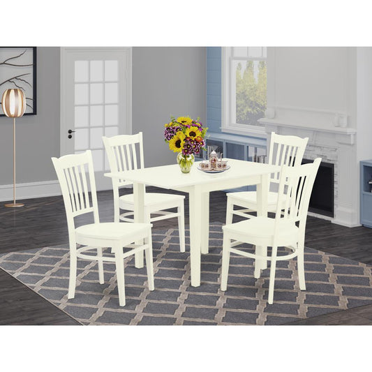 Dining Room Set Linen White NDGR5-LWH-W By East West Furniture | Dining Sets | Modishstore