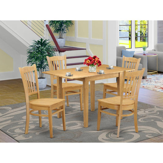Dining Room Set Oak NDGR5-OAK-W By East West Furniture | Dining Sets | Modishstore