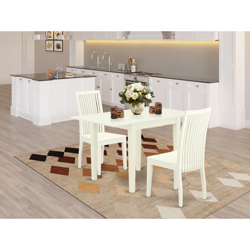 Dining Room Set Linen White NDIP3-LWH-W By East West Furniture | Dining Sets | Modishstore