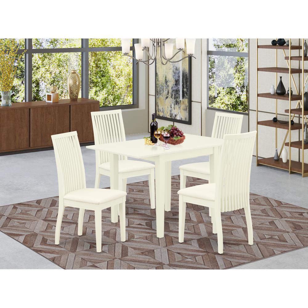 Dining Room Set Linen White NDIP5-LWH-C By East West Furniture | Dining Sets | Modishstore