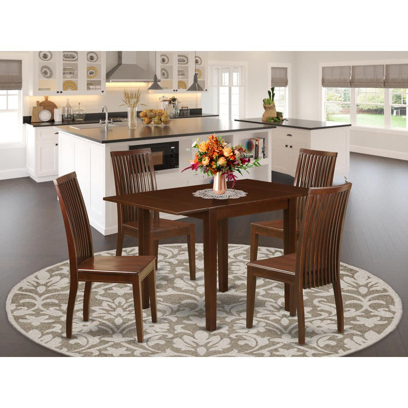 Dining Room Set Mahogany NDIP5-MAH-W By East West Furniture | Dining Sets | Modishstore
