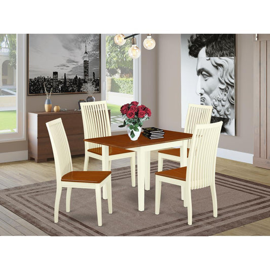 Dining Room Set Buttermilk & Cherry NDIP5 - WHI - W By East West Furniture | Dining Sets | Modishstore