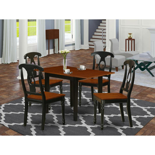 Dining Room Set Black & Cherry NDKE5 - BCH - W By East West Furniture | Dining Sets | Modishstore