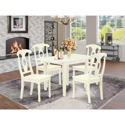 Dining Room Set Linen White NDKE5 - LWH - W By East West Furniture | Dining Sets | Modishstore