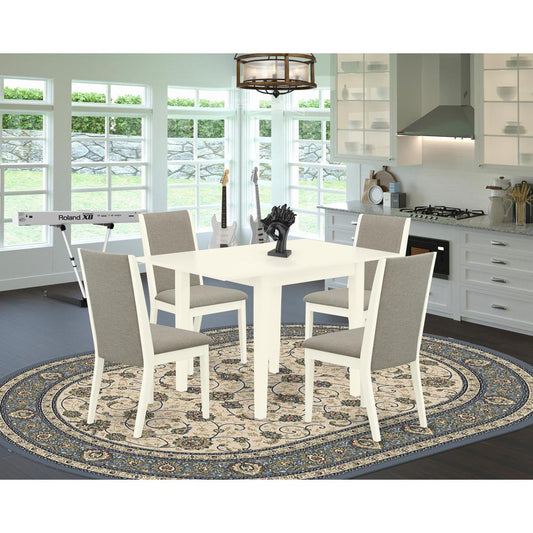 Dining Room Set Linen White NDLA5 - LWH - 06 By East West Furniture | Dining Sets | Modishstore