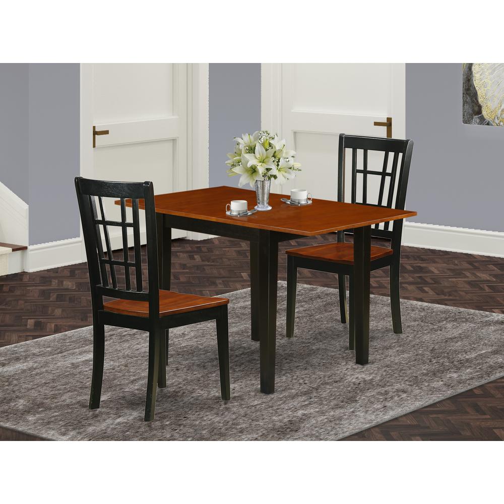 Dining Room Set Black & Cherry NDNI3-BCH-W By East West Furniture | Dining Sets | Modishstore