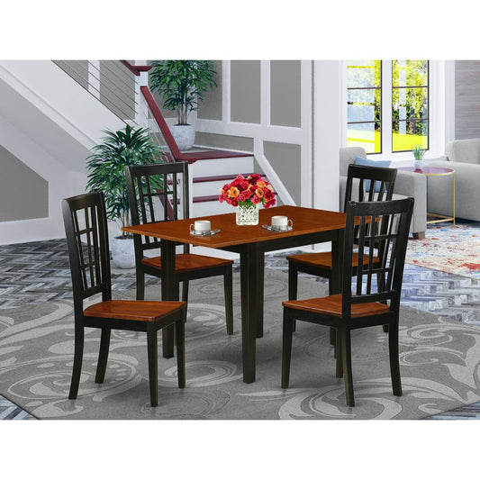 Dining Room Set Black & Cherry NDNI5 - BCH - W By East West Furniture | Dining Sets | Modishstore