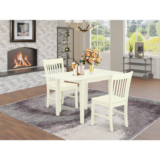 Dining Room Set Linen White NDNO3 - LWH - W By East West Furniture | Dining Sets | Modishstore