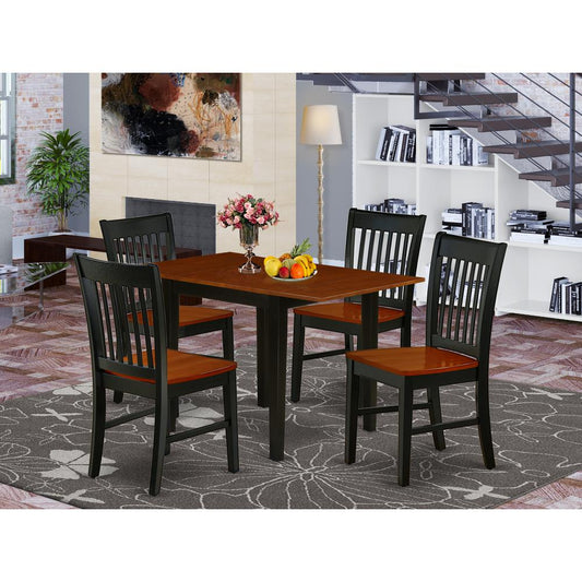 Dining Room Set Black & Cherry NDNO5 - BCH - W By East West Furniture | Dining Sets | Modishstore