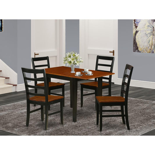 Dining Room Set Black & Cherry NDPF5 - BCH - W By East West Furniture | Dining Sets | Modishstore