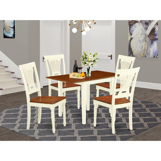 Dining Room Set Buttermilk & Cherry NDPL5 - WHI - W By East West Furniture | Dining Sets | Modishstore