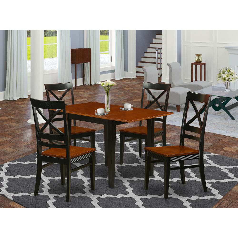 Dining Room Set Black & Cherry NDQU5 - BCH - W By East West Furniture | Dining Sets | Modishstore